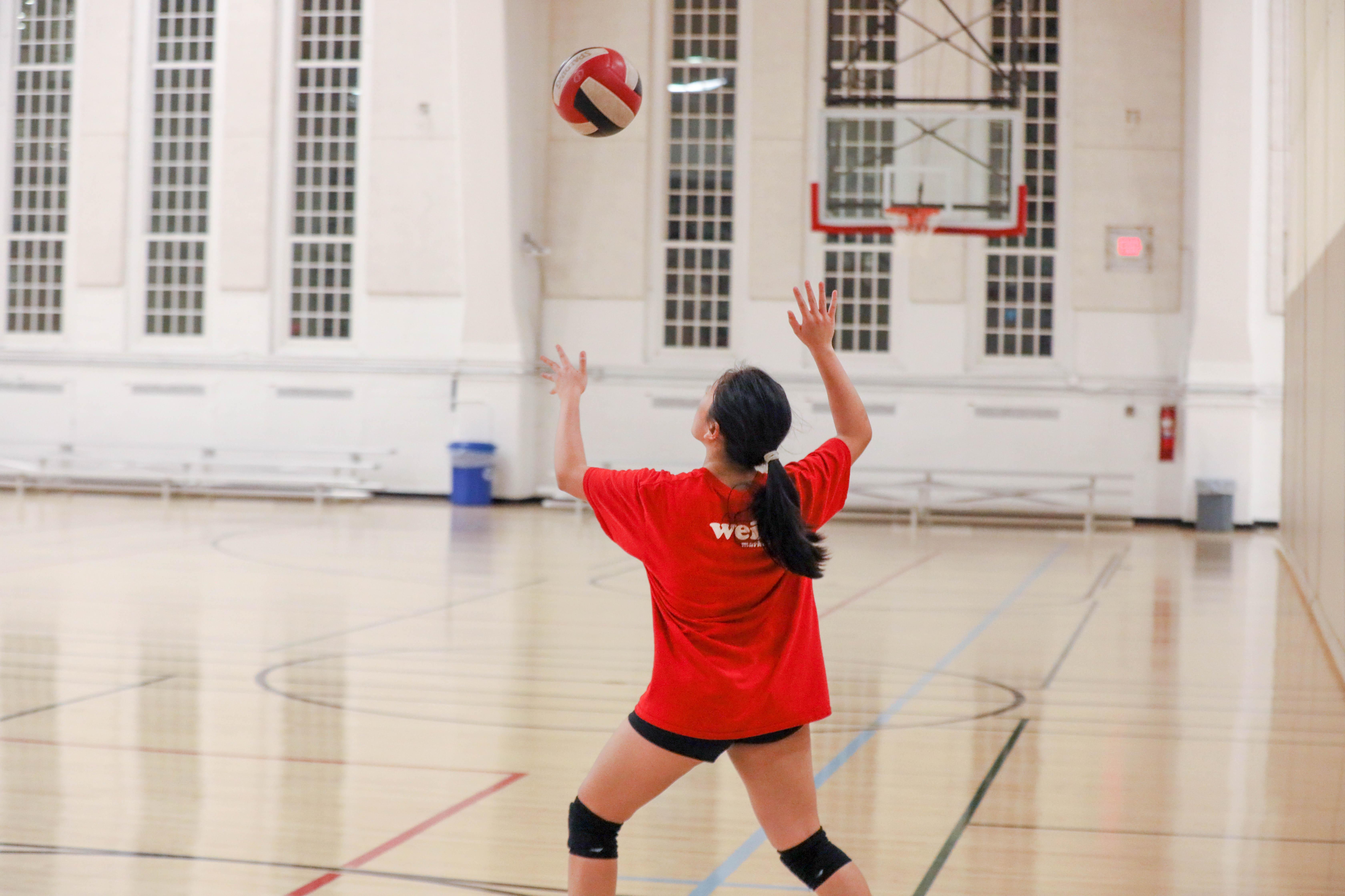 serving volleyball